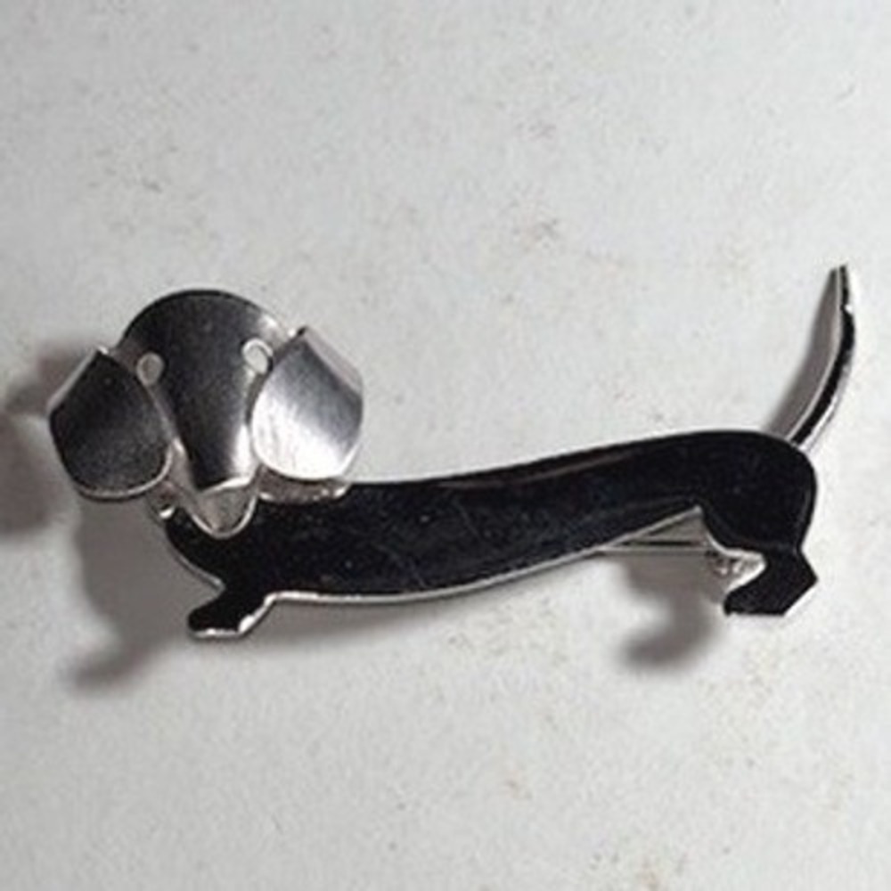 Vintage Beau Sterling Silver‎ Dachshund Wiener Dog Brooch Pin 2 Inch 3.8g